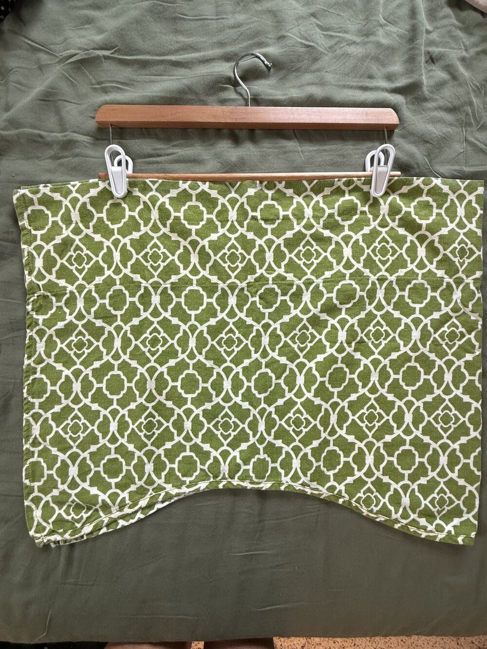 Waverly Valance Short Curtain Lovely Lattice Discontinued Pattern Green Cream